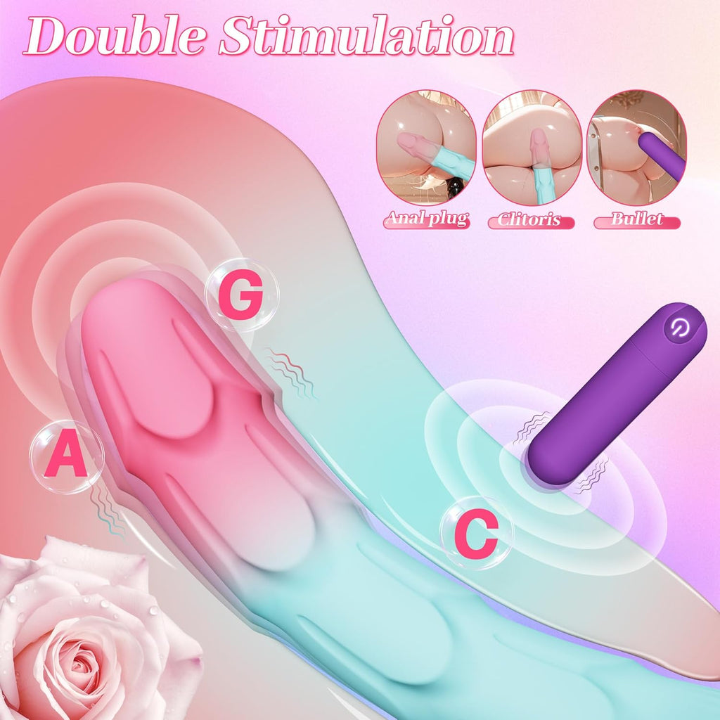 VibeTwin 2-in-1 Bullet & Dildo Wand Vibrator Set