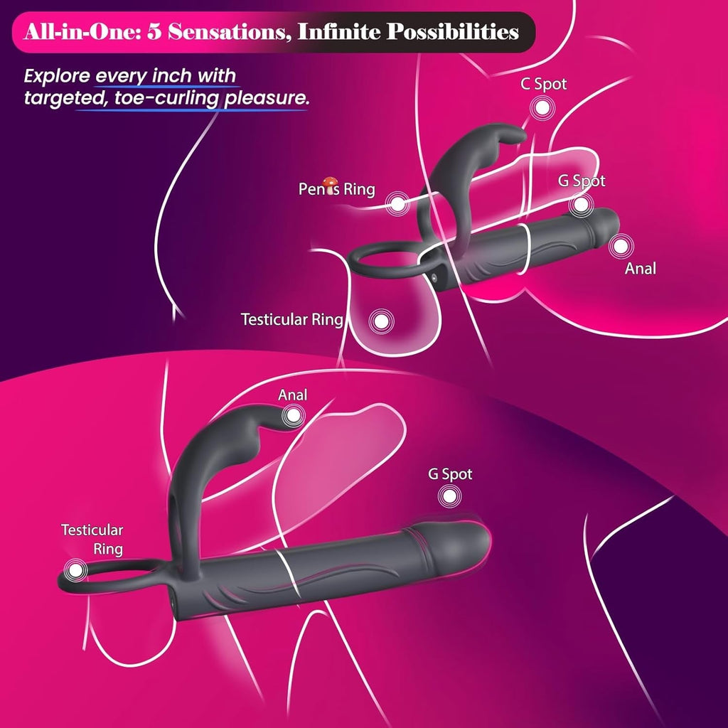 FusionRing Dual Shaft Couples Vibrating Cock Ring