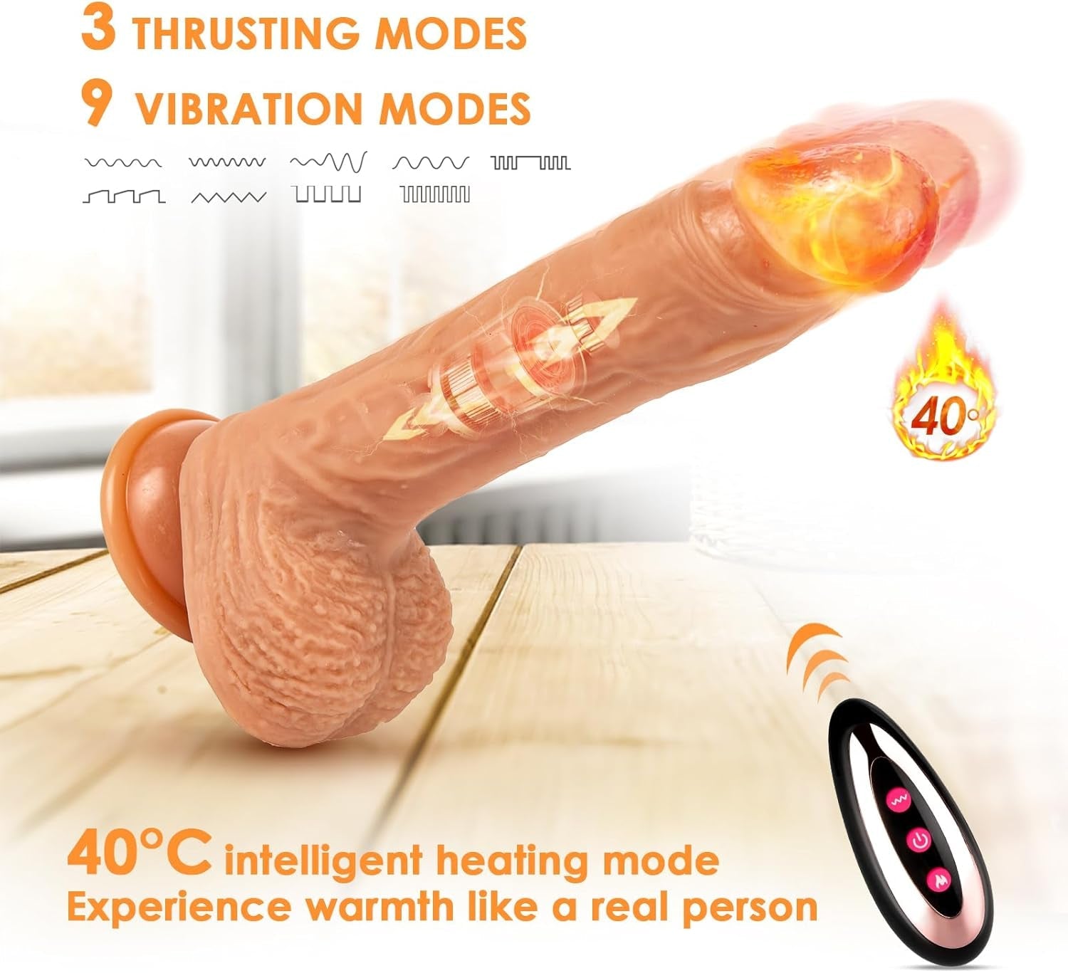 ThermaSpin Heating Rotating Suction Cup Vibrator