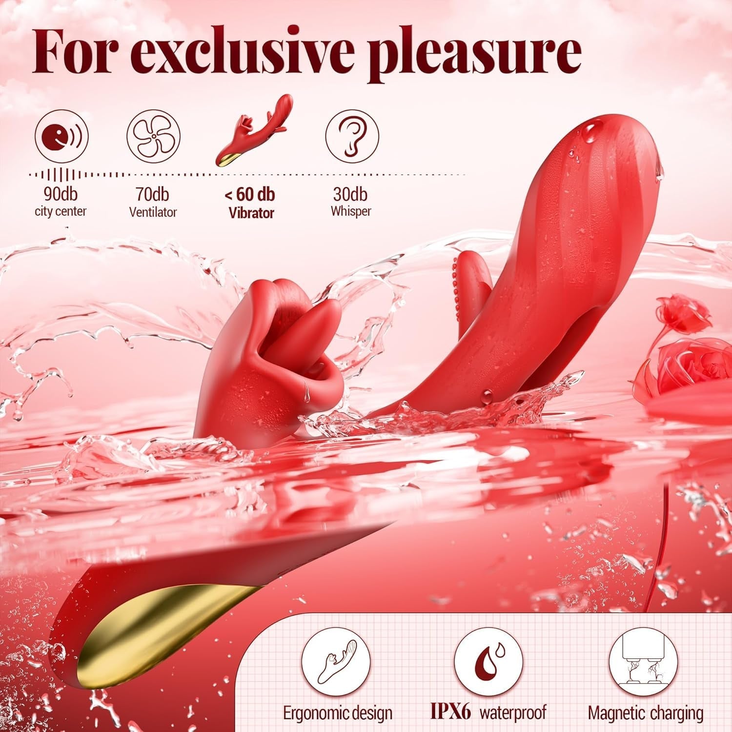 PulseRose 3-in-1 Rose Vibrator | Lick, Flap & Pulse