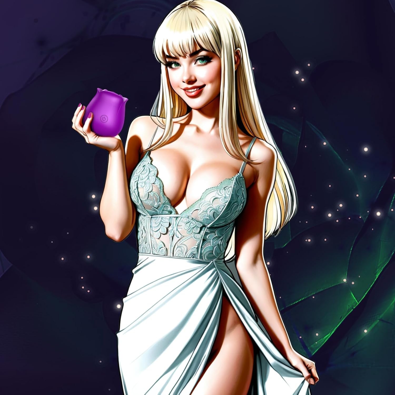 VioletBloom Purple App Controlled Rose Suction Vibrator