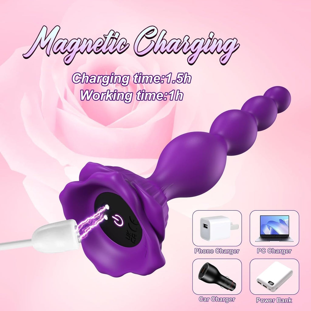 VioletKiss Rose Anal Beads Vibrator with 9 Modes