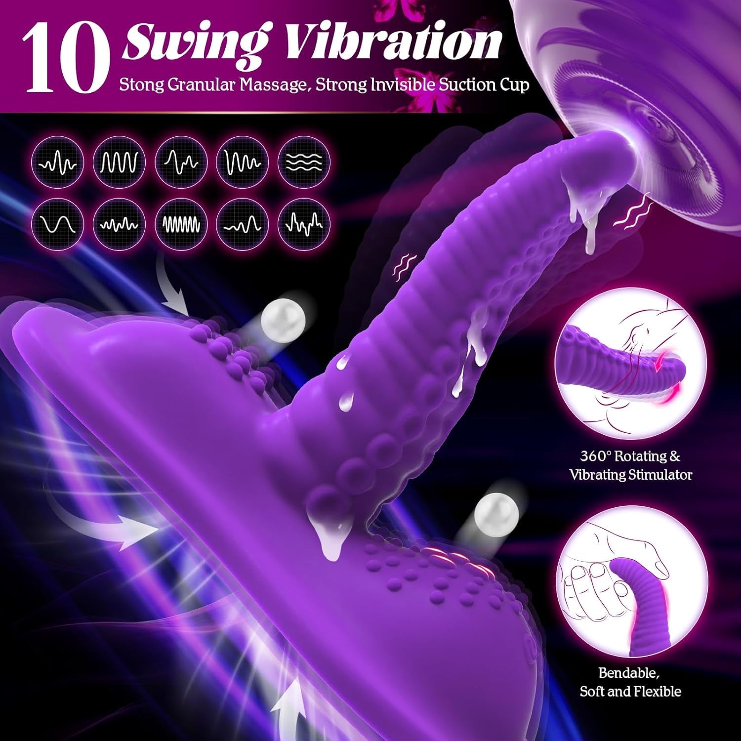 VioletKraken Triple Motor Ride-On Tentacle Dildo Vibrator