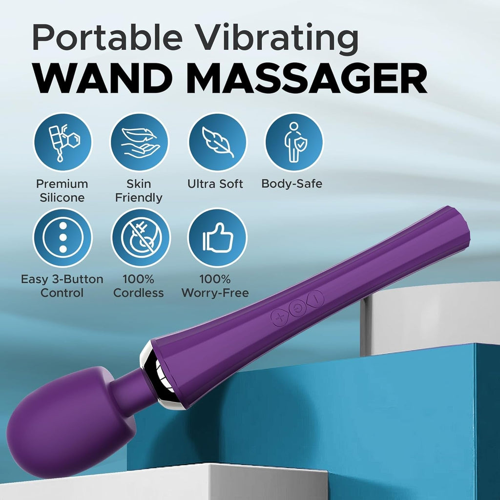 VioletReach Cordless Stimulation Wand Vibrator