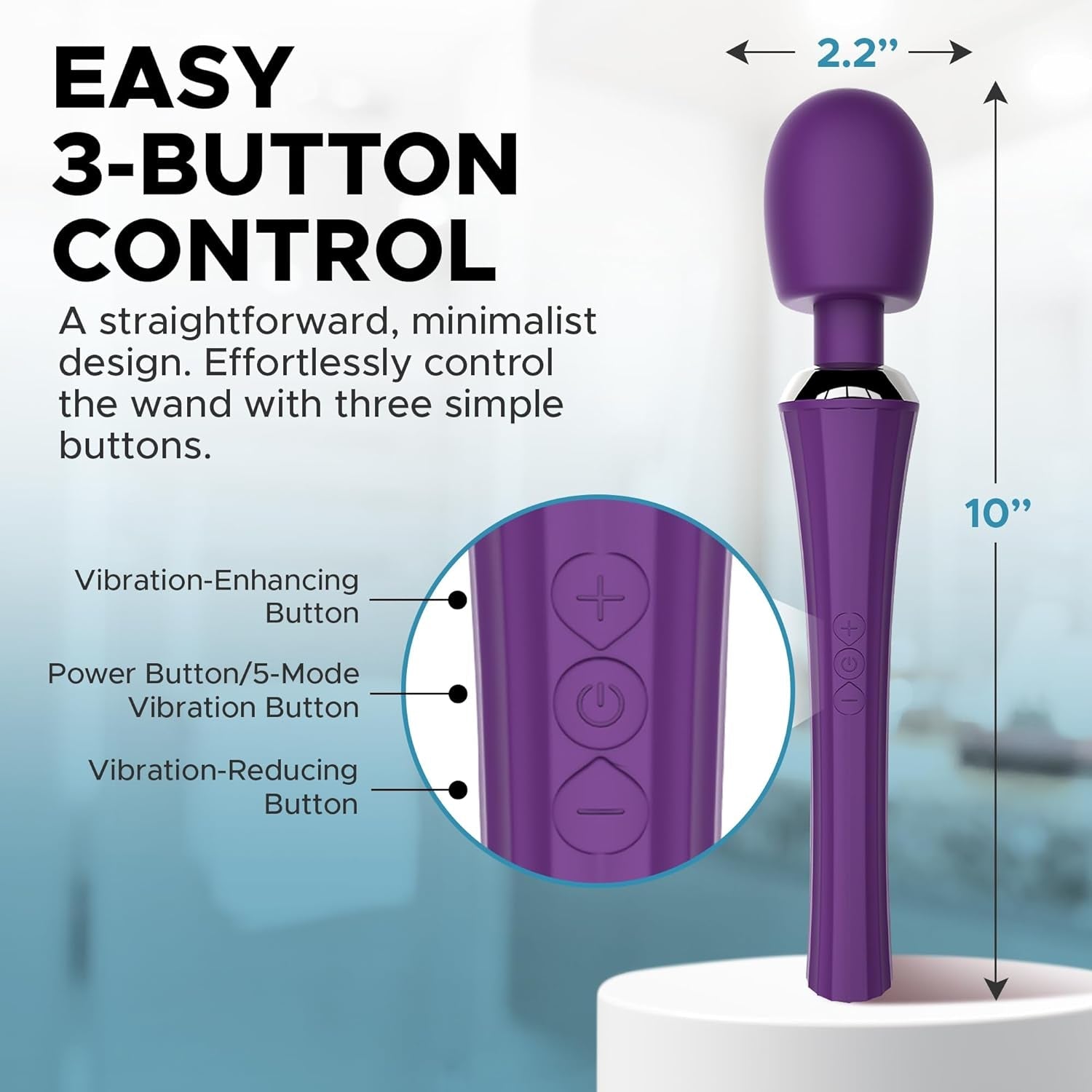 VioletReach Cordless Stimulation Wand Vibrator