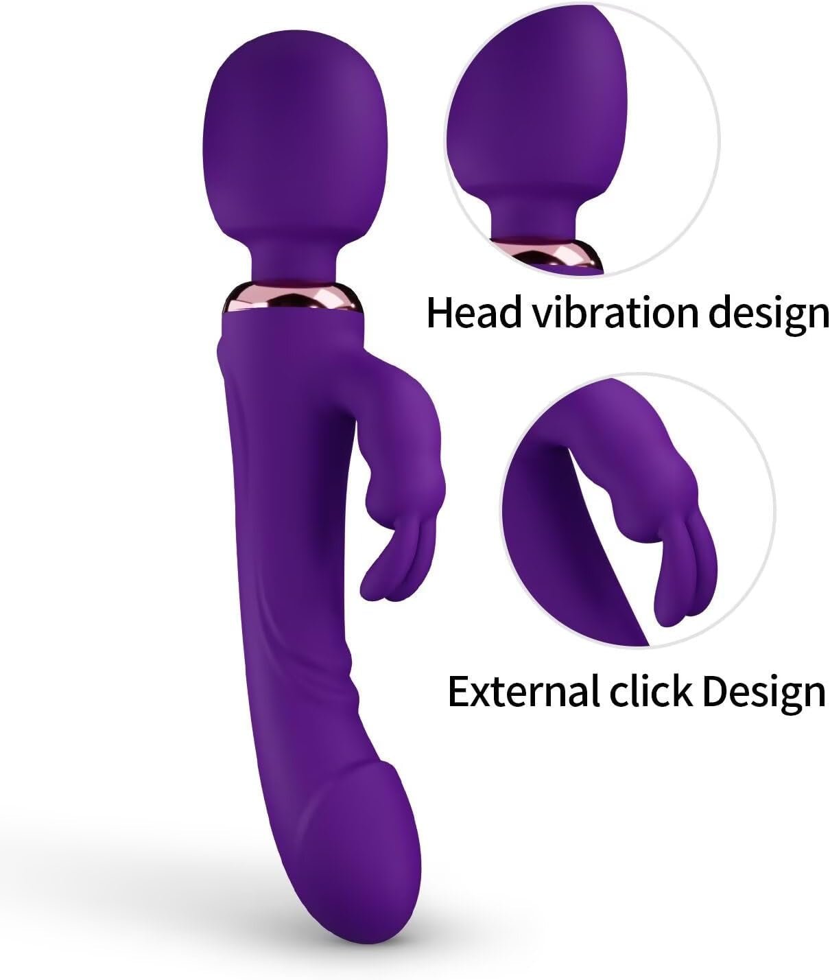 VioletTriad Triple Stimulation Rabbit Dildo Wand
