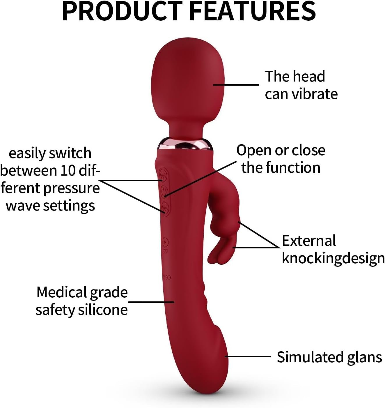 VioletTriad Triple Stimulation Rabbit Dildo Wand