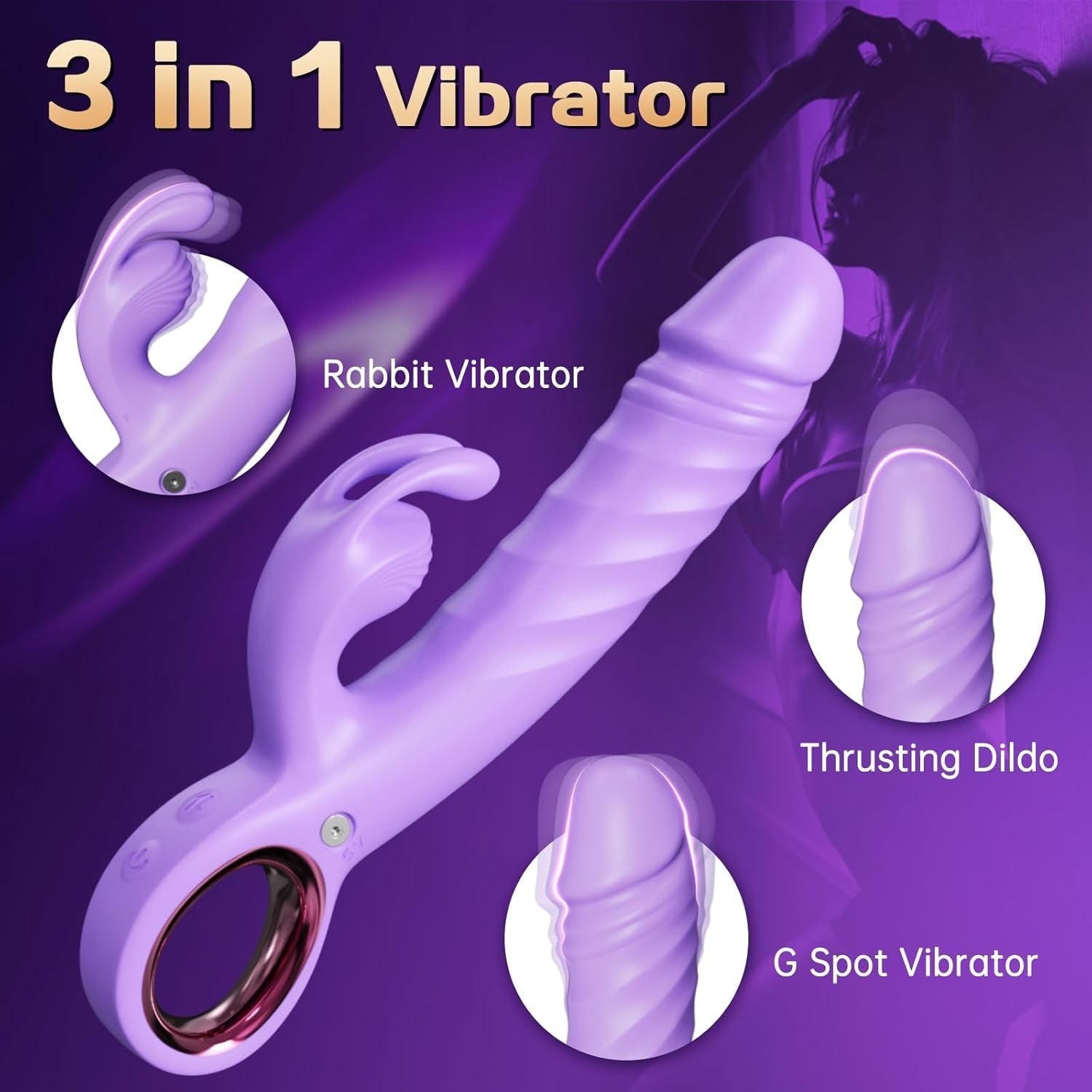 VixenPulse 3-in-1 Thrusting Rabbit Vibrator