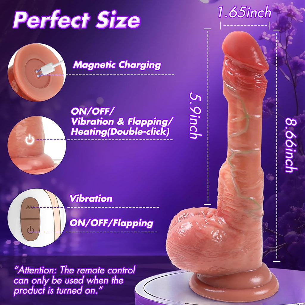 VixenWave 8.5'' Remote Control Flapping Dildo Vibrator