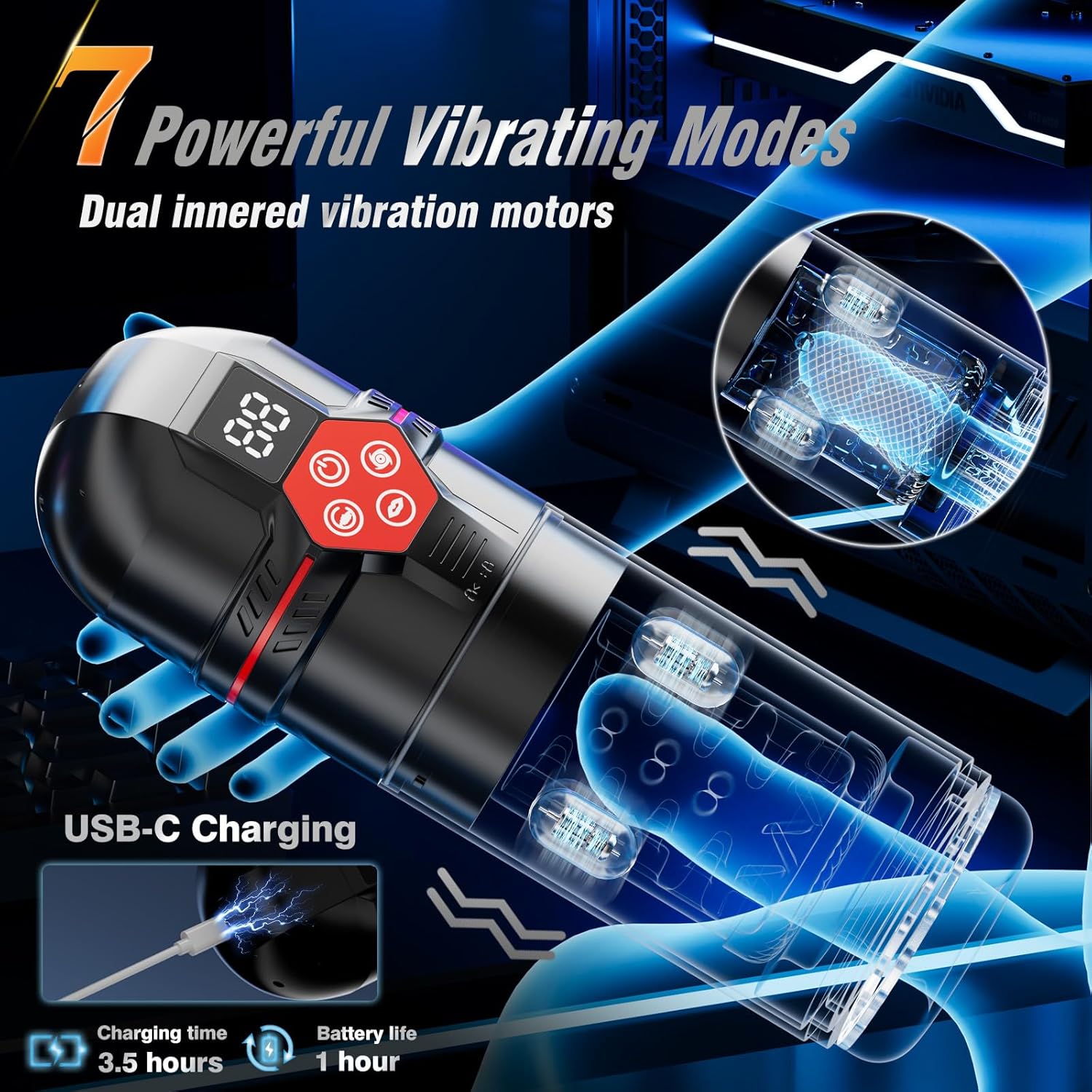 VortexPulse 6-in-1 Stroker Machine