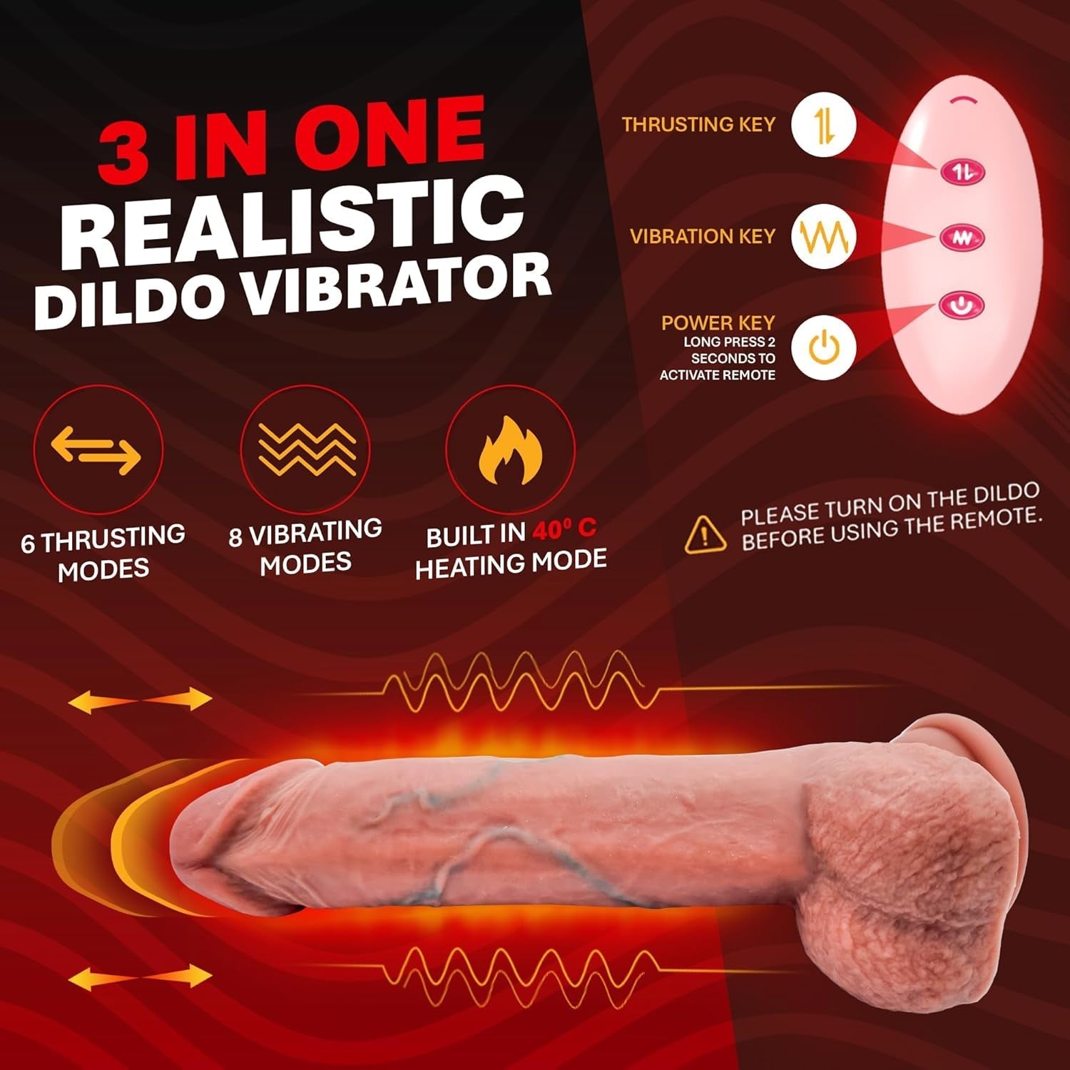 WarmRush Heated Thrusting G-Spot Dildo