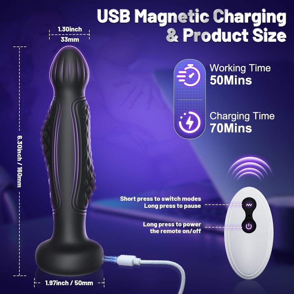 WaveWrithe AI App-Controlled Wriggling Prostate Massager