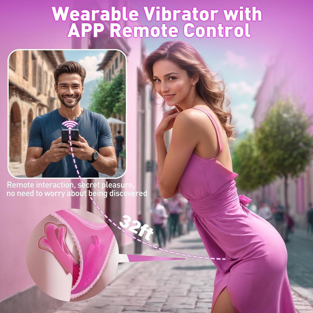 PulseFlare Wearable Rabbit Vibrator with App Control