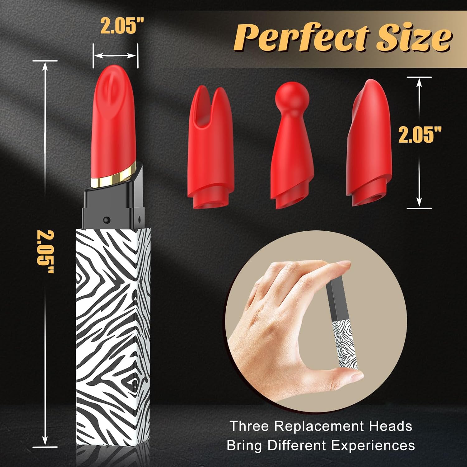 WhisperDot 3-Head Lipstick Bullet Vibrator
