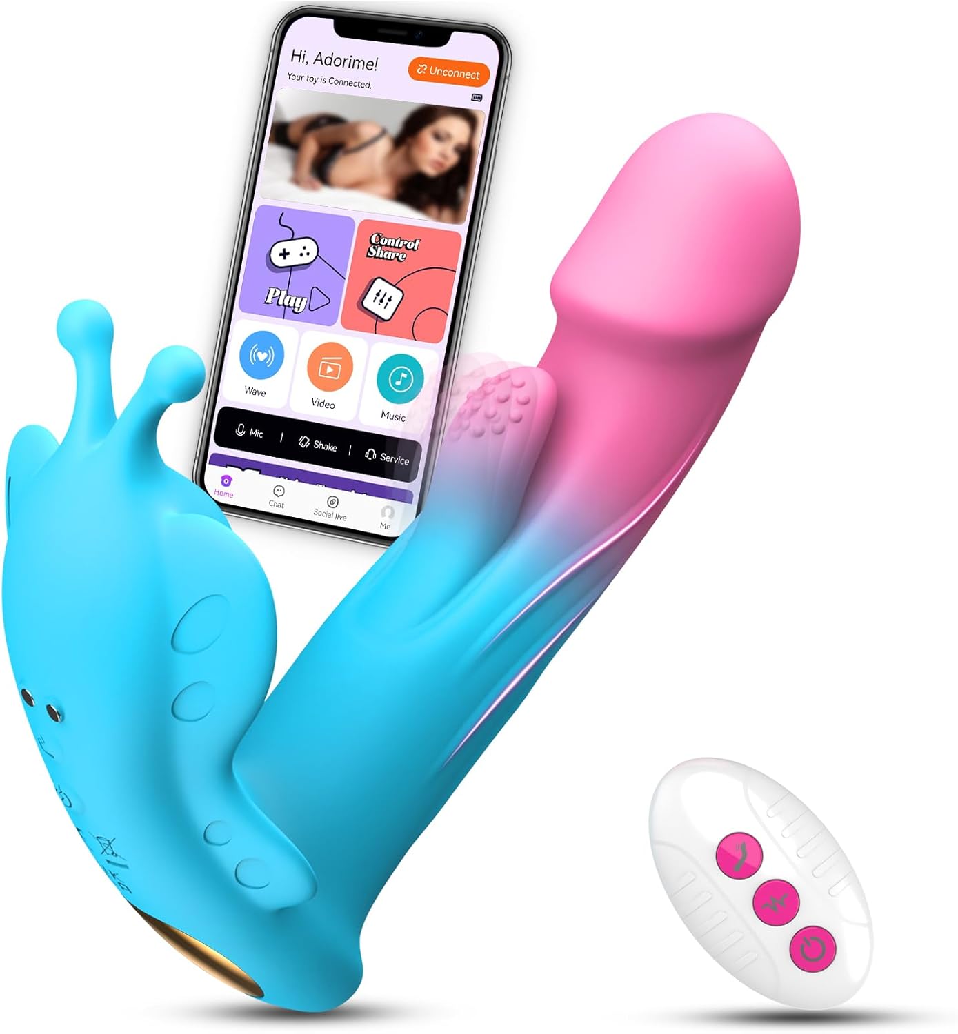 WhisperLink Triple Tease Butterfly Panty Vibrator