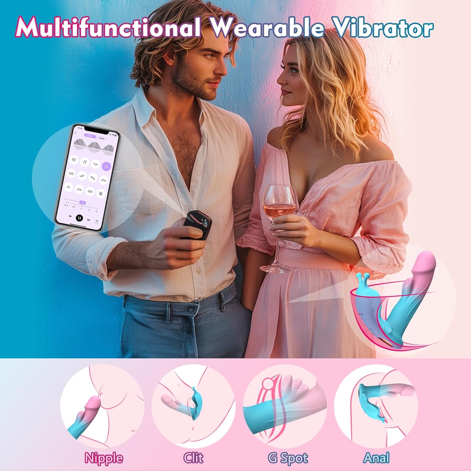 WhisperLink Triple Tease Butterfly Panty Vibrator