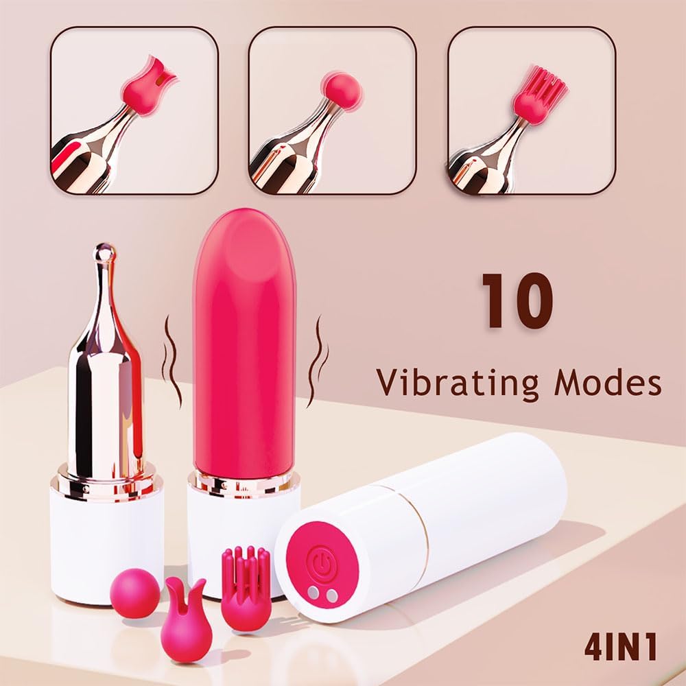 WhisperLuxe 4-Head Lipstick Vibrator