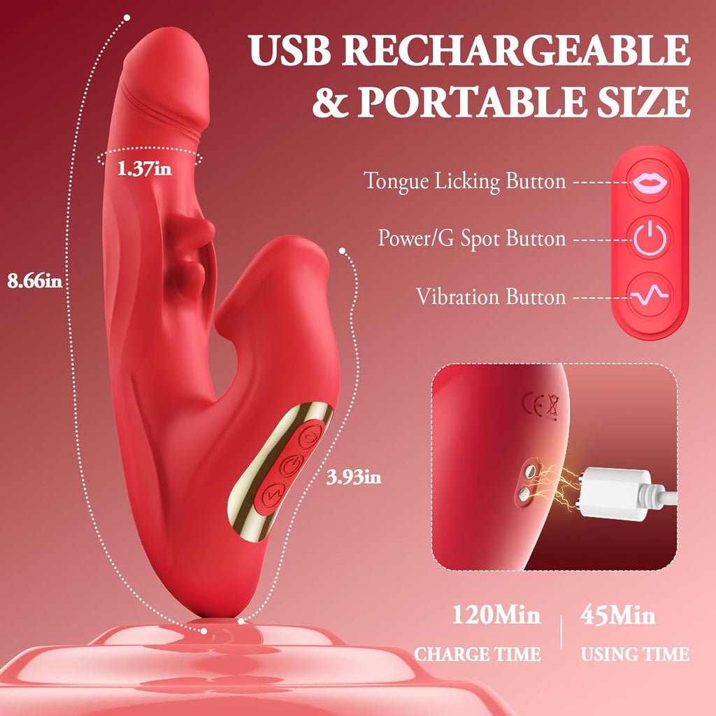 WiggleLuxe Thrusting Tongue Vibrator