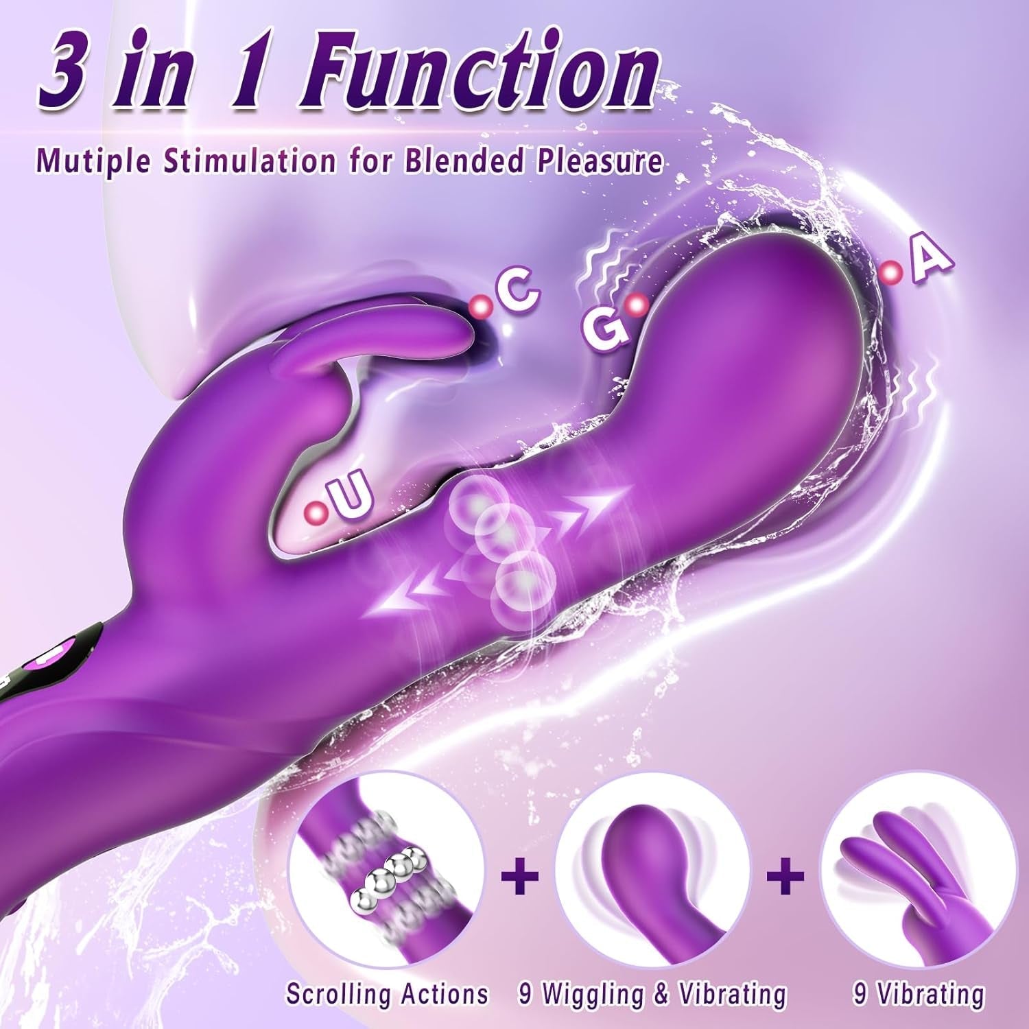 WiggleRush Thrusting Wiggling Rabbit Vibrator