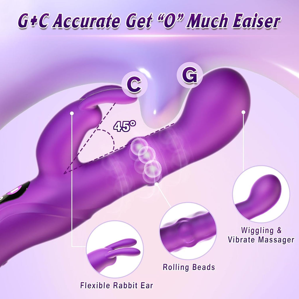 WiggleRush Thrusting Wiggling Rabbit Vibrator
